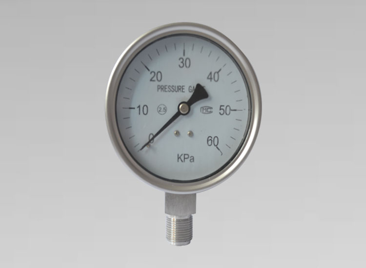 全不銹鋼耐震微壓膜盒壓力表YENB100 0~60KPA