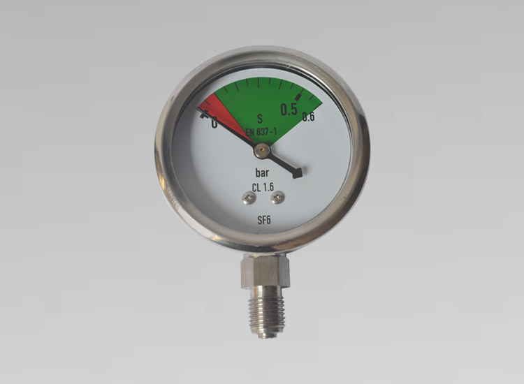 不銹鋼SF6壓力表YB60 0.6BAR M12X1.25