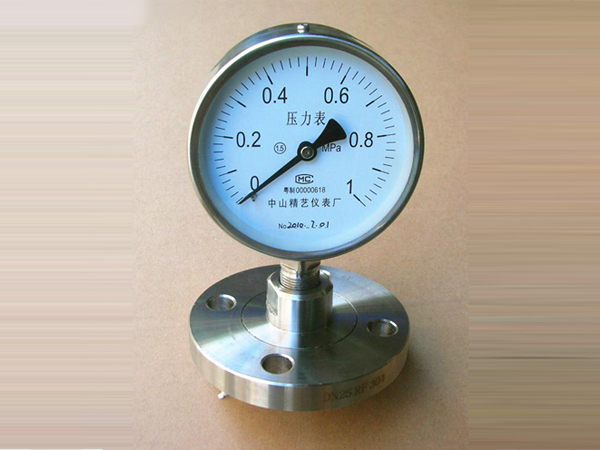 YMF100不銹鋼法蘭隔膜壓力表